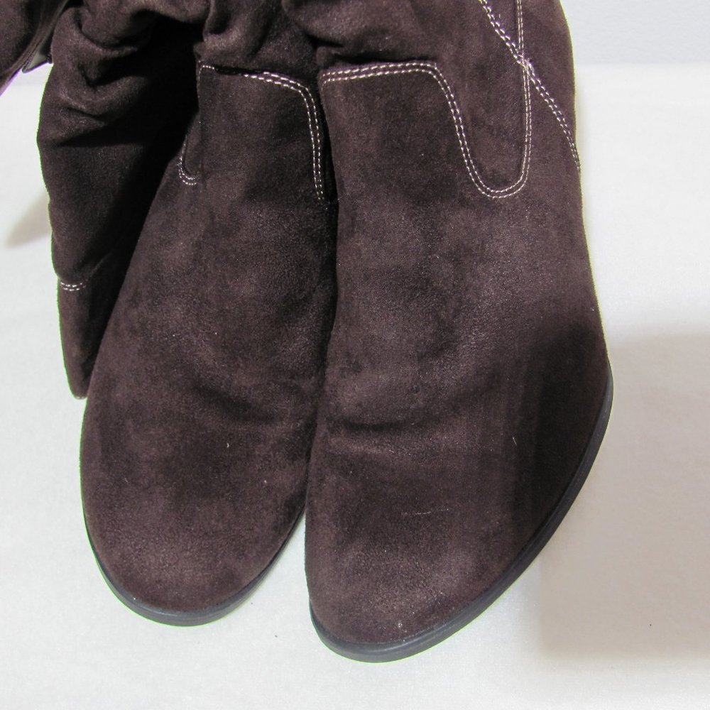 George Brown Faux Suede Slouch Boots - Picture 7 of 13